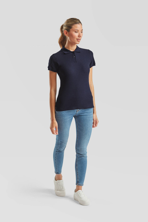 Granatowa koszulka damska Polo Fruit of the Loom