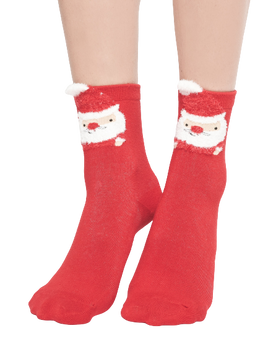 Skarpetki z aplikacją Mikołaja czerwone