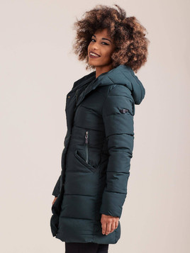 Kurtka długa slimowana zielona