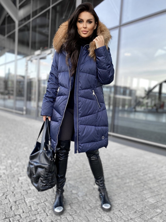 Kurtka Puchowa z Jenotem granatowa