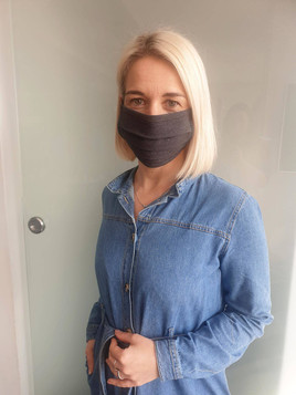 Maseczka ochronna gładka Happy Mum antracyt