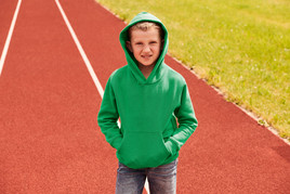Zielona bluza dziecięca Hooded Sweat Fruit of the Loom
