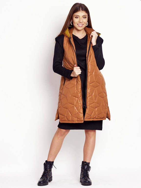 Kamizelka z kapturem Cocomore brązowa