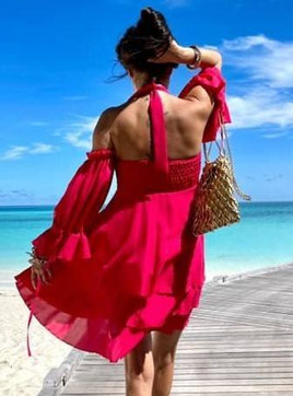 Czerwona sukienka mini hiszpanka By o la la