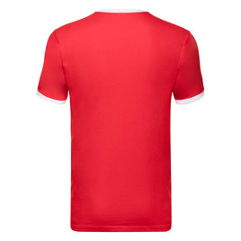 Czerwona koszulka męska Ringer Fruit of the Loom