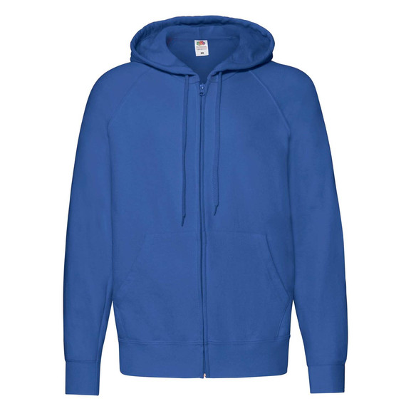 Niebieska bluza męska z kapturem Lightweight Zip Thru Hooded Sweat Fruit of the Loom