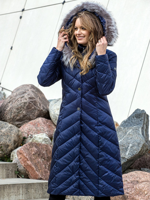 Granatowy płaszcz puchowy Premium Dankoff.dk