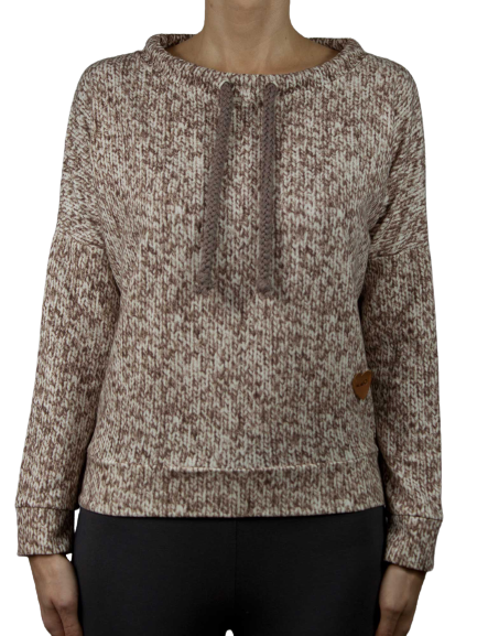 Brązowa bluzka sweterkowy nadruk Mi...Mi