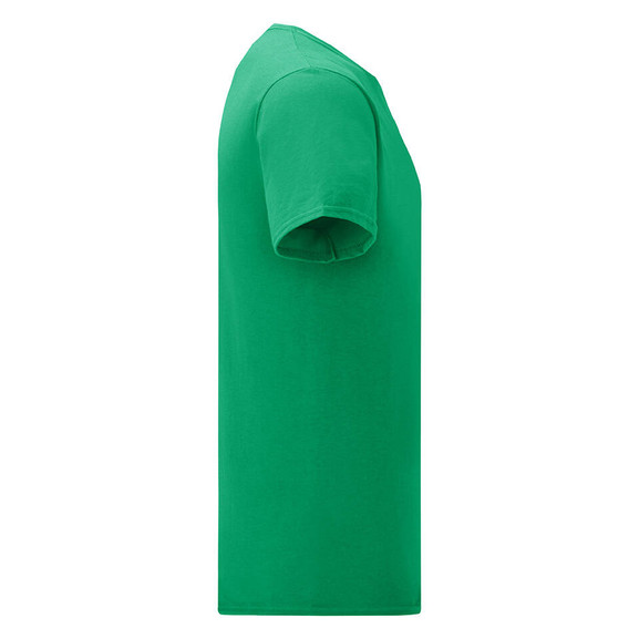 Zielona koszulka męska z czesanej bawełny Iconic rękawem Fruit of the Loom