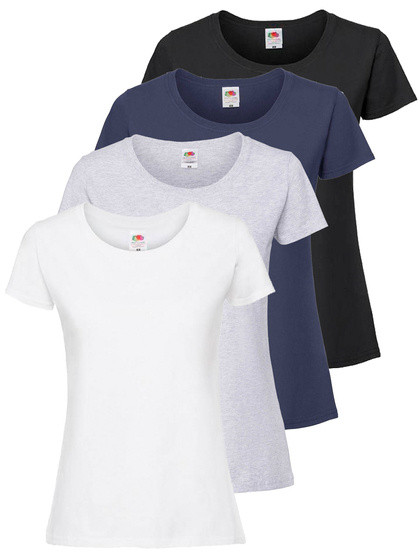 Pakiet 4 koszulek damskich Iconic 195 Ringspun Premium Fruit of the Loom
