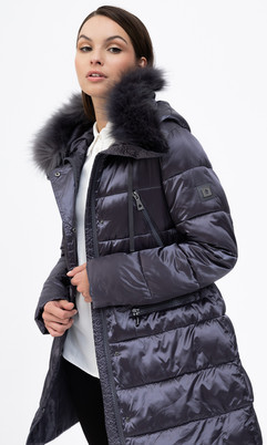 Szara kurtka puchowa Luserna-Eco Tiffi