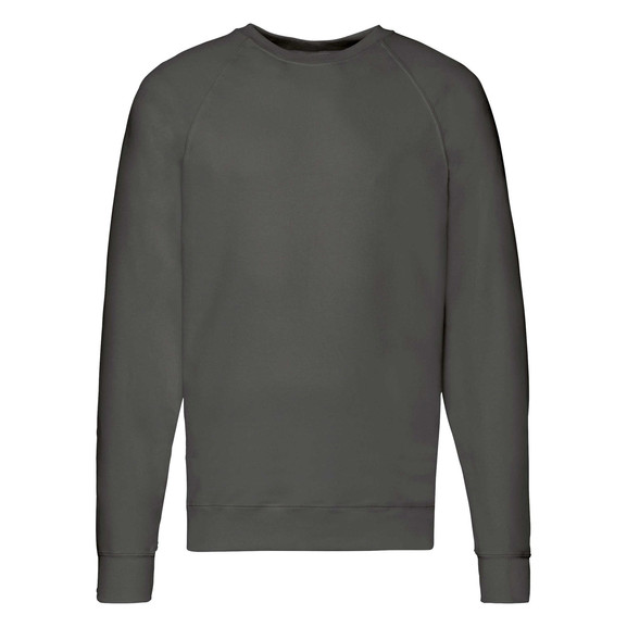 Grafitowa bluza męska Lightweight Raglan Sweat Fruit of the Loom