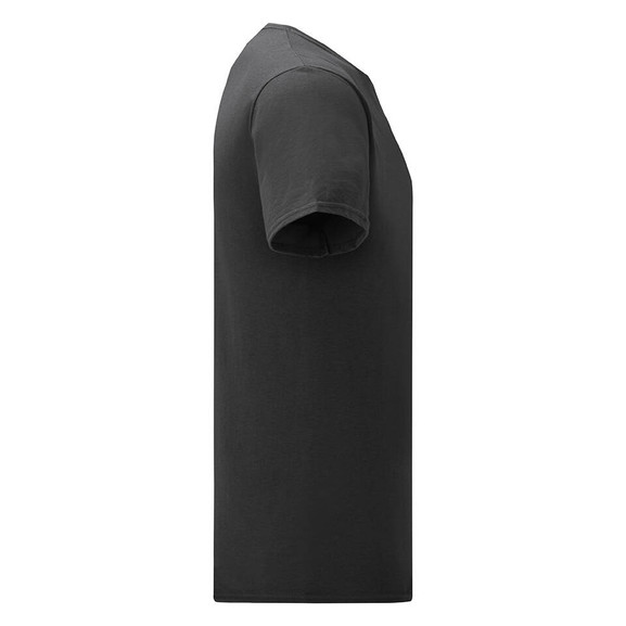 Czarna koszulka męska z czesanej bawełny Iconic rękawem Fruit of the Loom