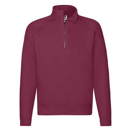 Burgundowa bluza męska Zip Neck Sweat Fruit of the Loom