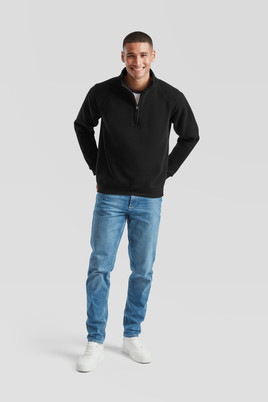 Czarna bluza męska Zip Neck Sweat Fruit of the Loom