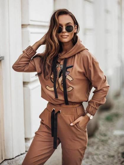 Bluza z kapturem Cocomore karmelowa