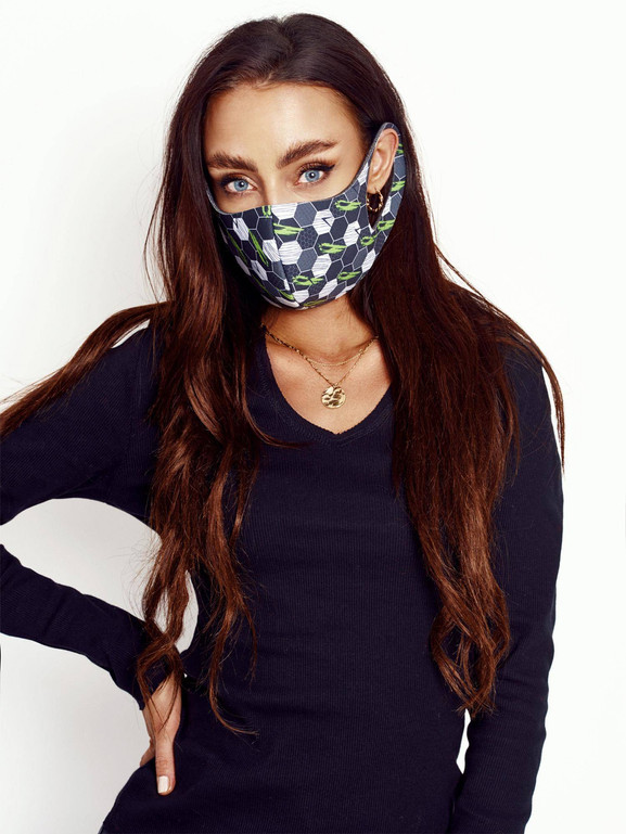 Szara maseczka ochronna geometryczny wzór Cocomore