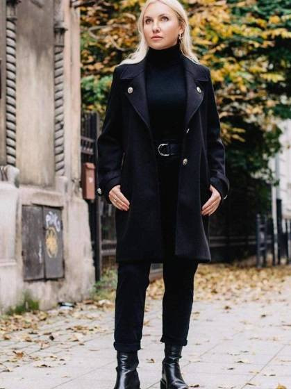 Czarny płaszcz wysokiej jakości Lemonada