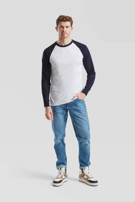 Biała koszulka męska Baseball Fruit of the Loom 