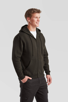 Szara bluza męska z kapturem Premium Fruit of the Loom