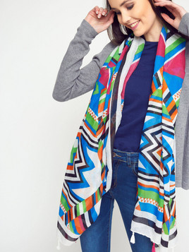 Szalik azteckie wzory wielokolorowy