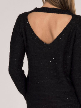 Sweter z cekinami czarny