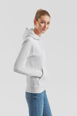 Biała bluza z kapturem Hooded Sweat Fruit of the Loom