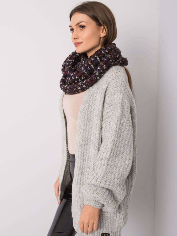 Komin z kolorową nitką fioletowy