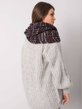 Komin z kolorową nitką fioletowy