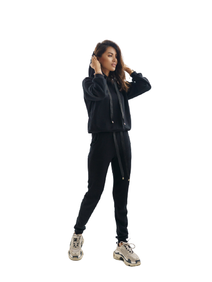 Bluza sweterkowa kaptur Cocomore czarna