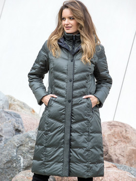 Khaki płaszcz puchowy Premium Dankoff.dk 