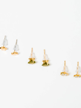 Kolczyki 3-pak gwiazdki, cyrkonie