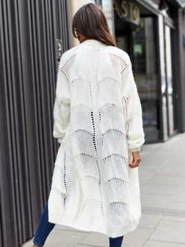 Ecru kardigan ażurowy By o la la