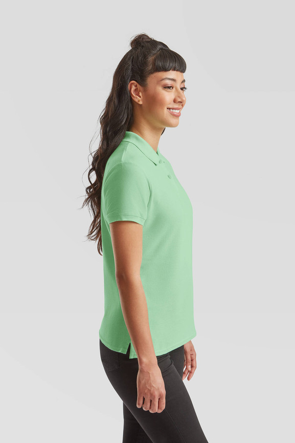 Miętowa koszulka damska Polo Fruit of the Loom