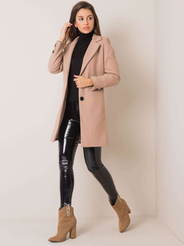 Ciemnobeżowy klasyczny płaszcz Yups