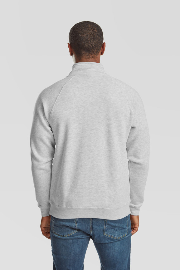 Szara bluza męska Zip Neck Sweat Fruit of the Loom