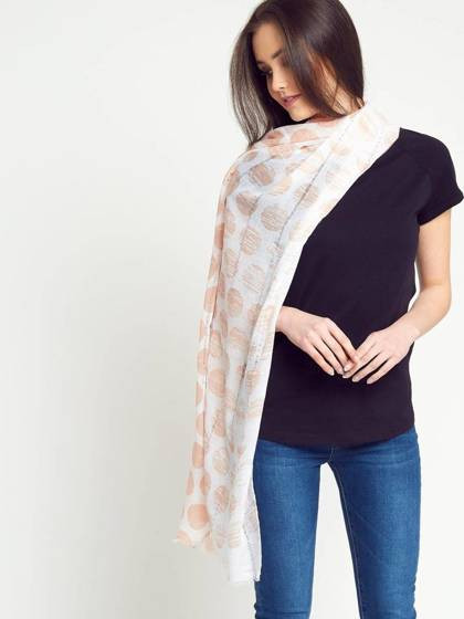 Szalik w grochy łososiowe