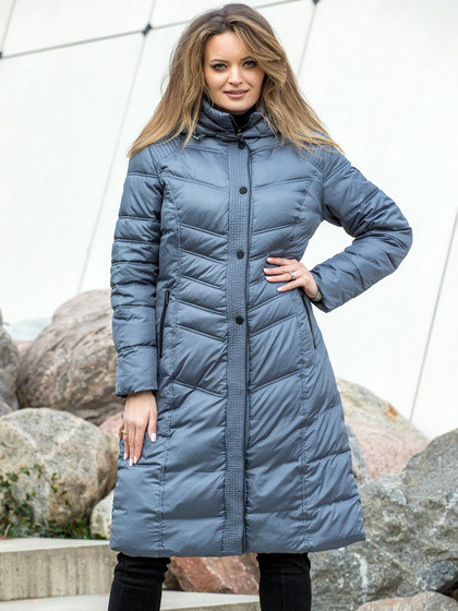 Szary płaszcz puchowy Premium Dankoff.dk