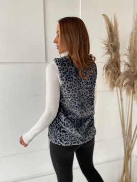 Antracytowa kamizelka damska z futerka Yups