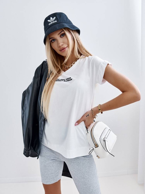 Biała bluzka oversize z nadrukiem Cocomore