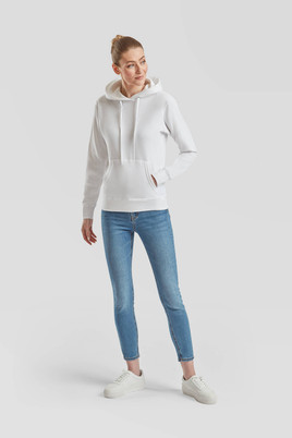 Biała bluza z kapturem Hooded Sweat Fruit of the Loom