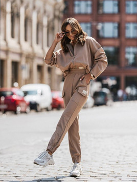 Beżowa kurtka luźna na zamek Cocomore