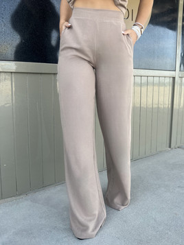 Brązowe spodnie z lnem w składzie Och Bella