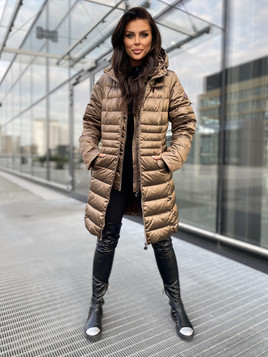 Brązowa kurtka Puchowa damska klasy premium Dankoff.dk