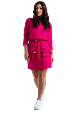 Różowa sukienka sportowa z kieszeniami Och Bella