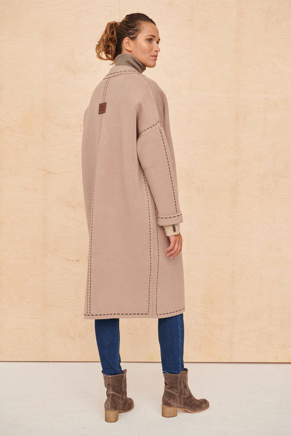 Latte płaszcz oversize fastryga Blue Shadow