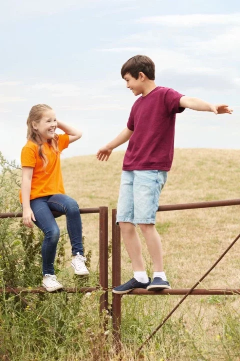 Burgundowa koszulka dziecięca Oryginal Fruit of the Loom