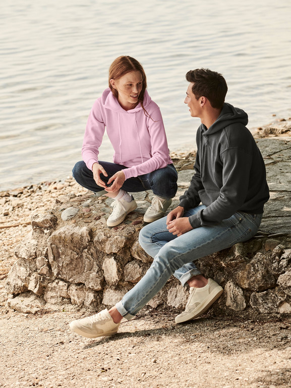 Różowa bluza z kapturem Hooded Sweat Fruit of the Loom