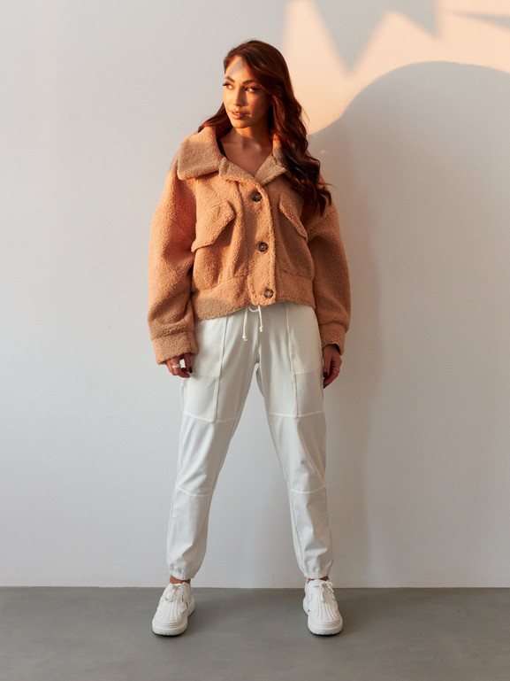 Karmelowa kurtka typu baranek Cocomore