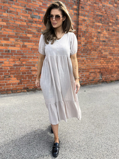 Beżowa sukienka letnia muślinowa Och Bella